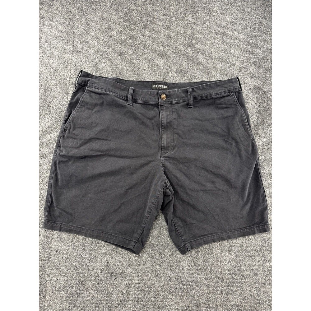 Express Men’s Chino Shorts  38 Black Stretch Casual Flat Front Classic Summer